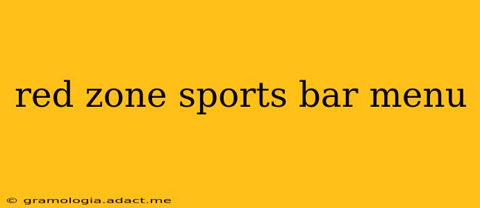 red zone sports bar menu