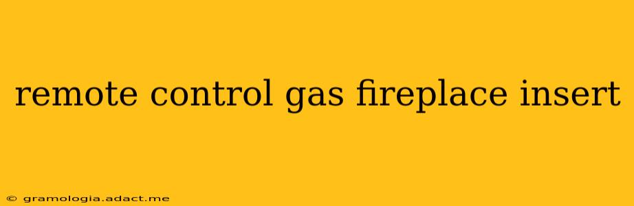 remote control gas fireplace insert