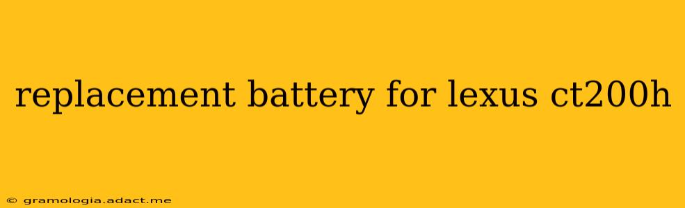 replacement battery for lexus ct200h