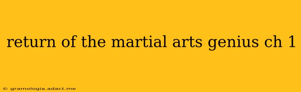 return of the martial arts genius ch 1