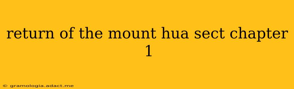 return of the mount hua sect chapter 1
