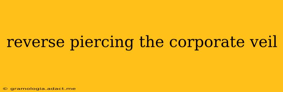 reverse piercing the corporate veil