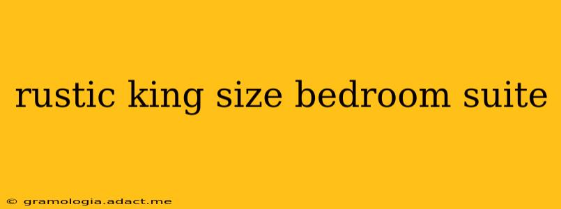 rustic king size bedroom suite