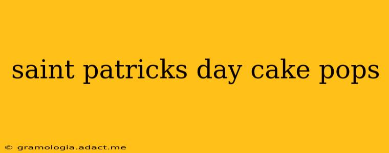 saint patricks day cake pops