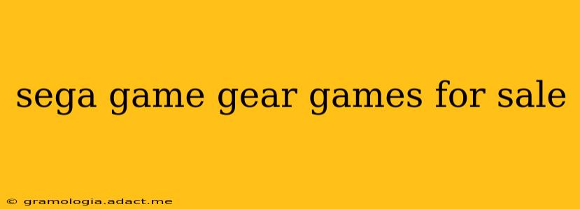sega game gear games for sale