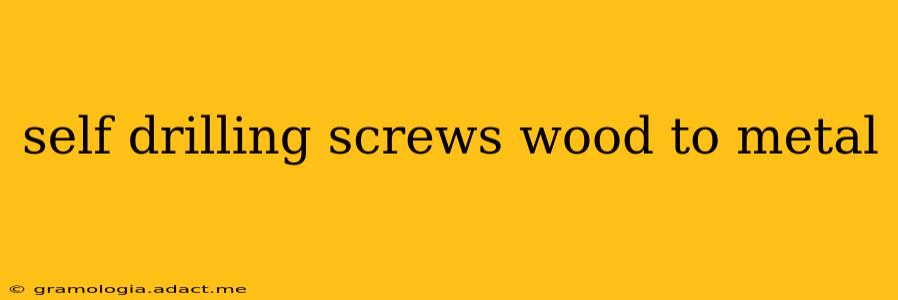 self drilling screws wood to metal