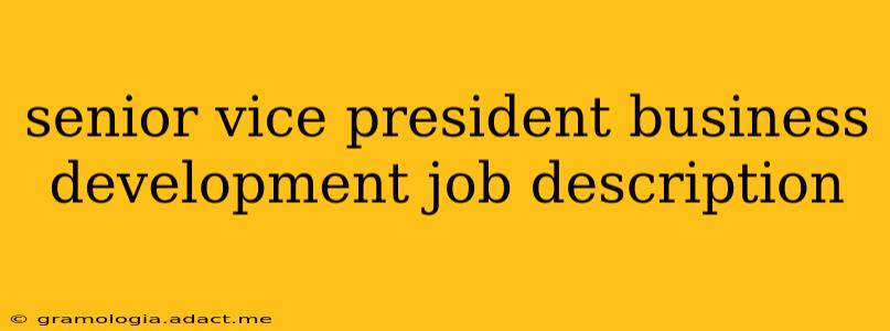 senior vice president business development job description