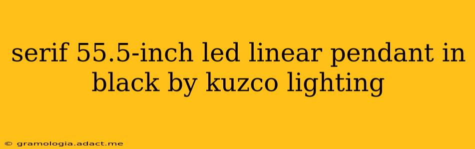 serif 55.5-inch led linear pendant in black by kuzco lighting