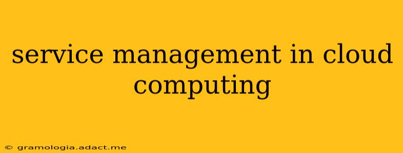 service management in cloud computing