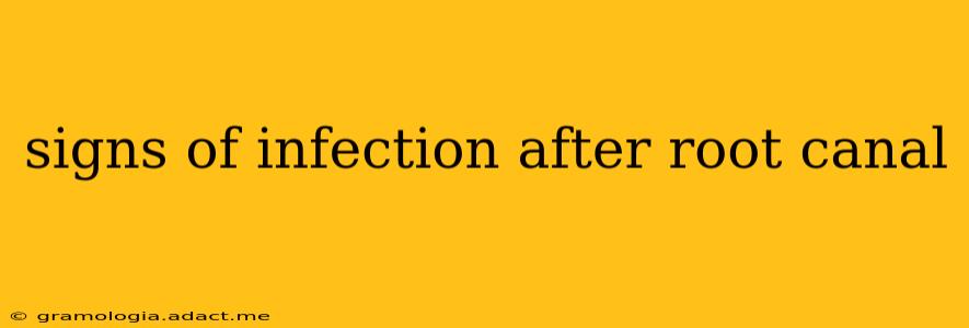 signs of infection after root canal