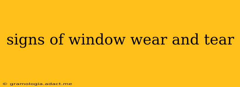 signs of window wear and tear