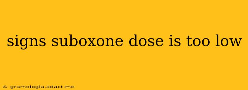 signs suboxone dose is too low