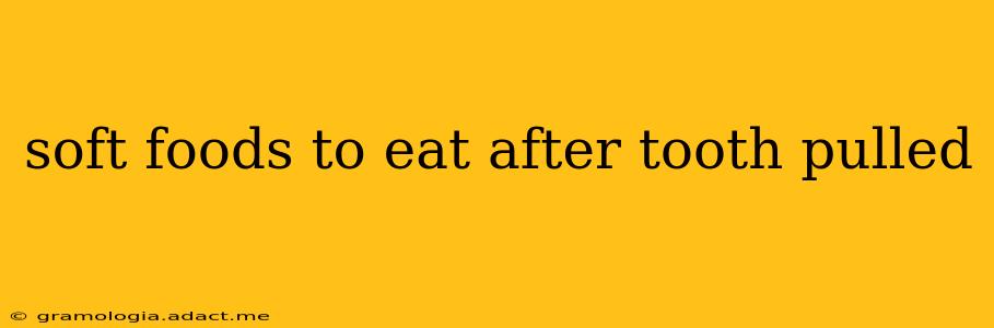 soft foods to eat after tooth pulled