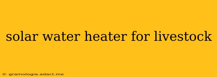 solar water heater for livestock