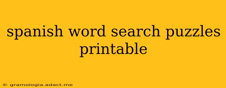 spanish word search puzzles printable
