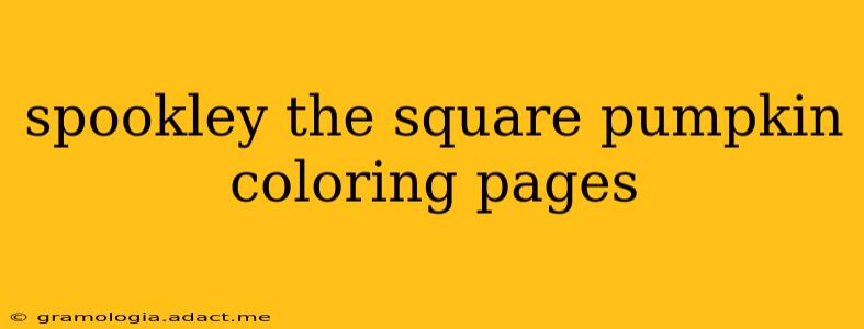 spookley the square pumpkin coloring pages