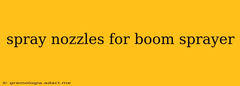 spray nozzles for boom sprayer