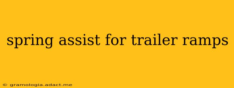 spring assist for trailer ramps