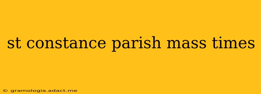 st constance parish mass times