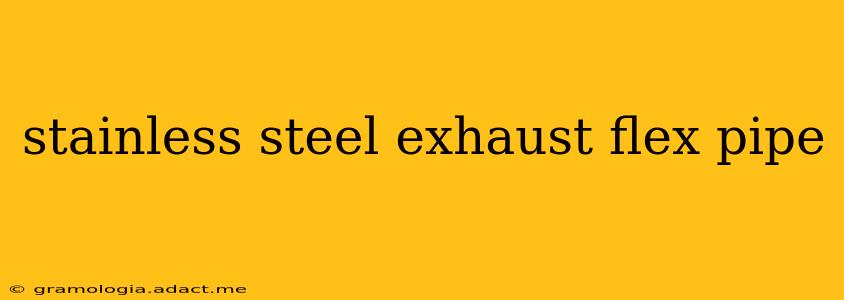 stainless steel exhaust flex pipe