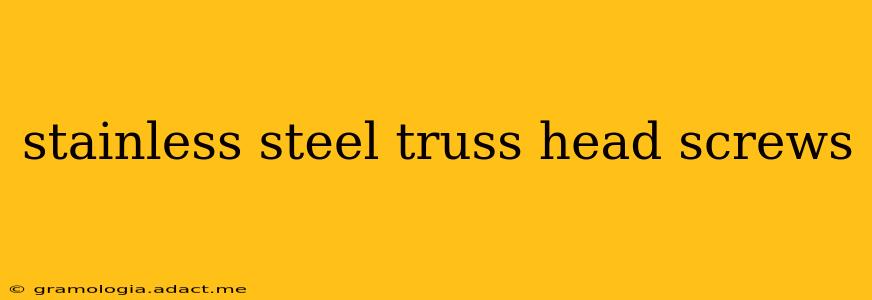 stainless steel truss head screws