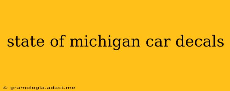 state of michigan car decals
