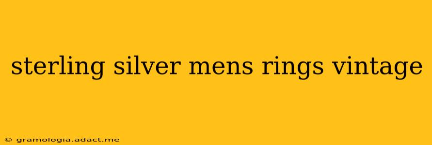sterling silver mens rings vintage