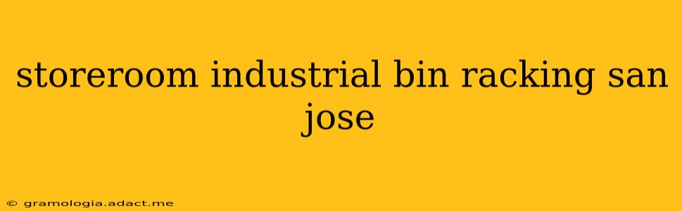 storeroom industrial bin racking san jose