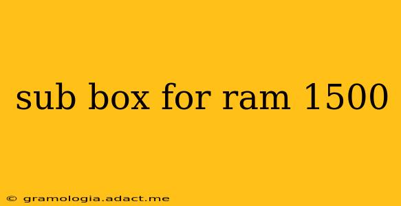 sub box for ram 1500