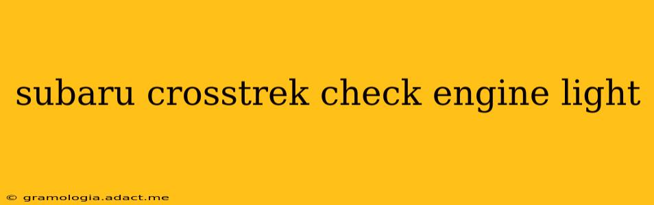 subaru crosstrek check engine light