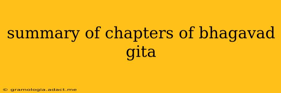 summary of chapters of bhagavad gita