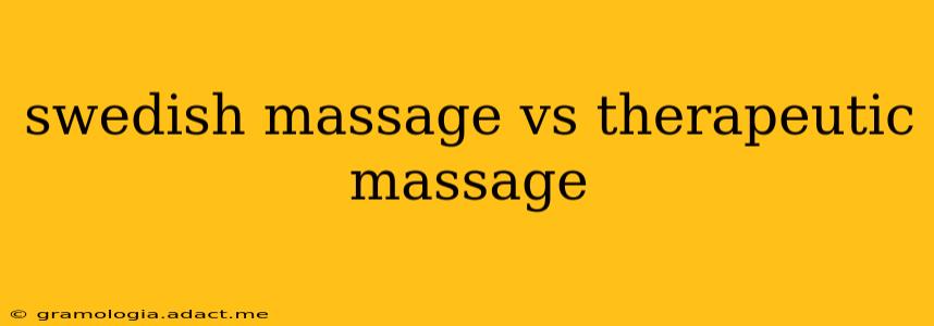 swedish massage vs therapeutic massage