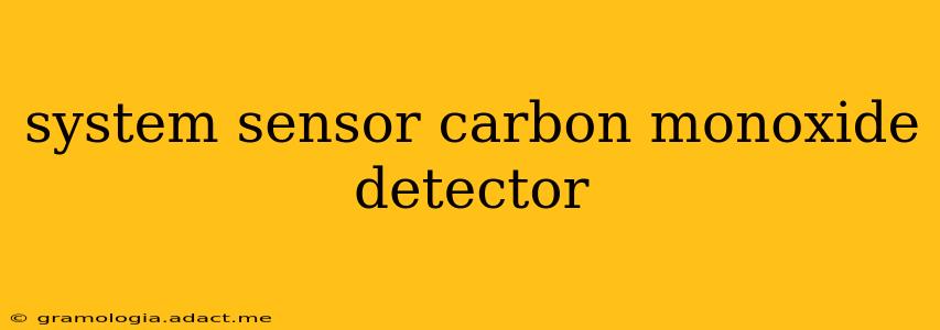 system sensor carbon monoxide detector