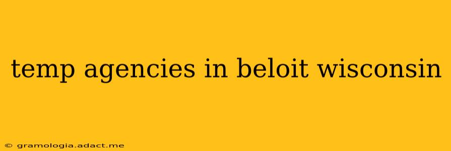 temp agencies in beloit wisconsin