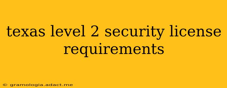 texas level 2 security license requirements