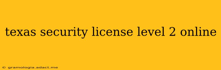 texas security license level 2 online