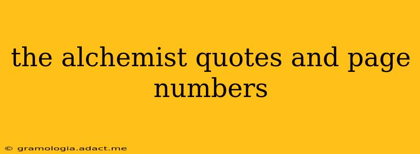 the alchemist quotes and page numbers