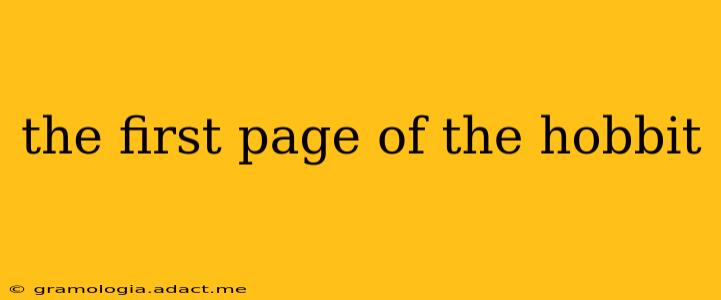 the first page of the hobbit