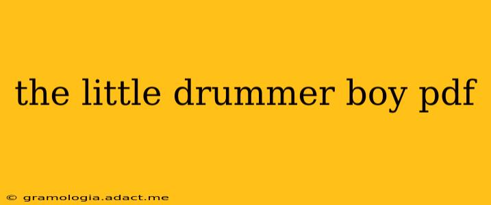 the little drummer boy pdf