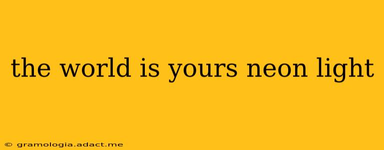 the world is yours neon light
