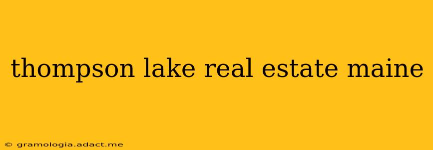 thompson lake real estate maine