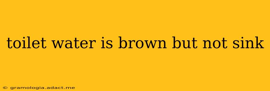 toilet water is brown but not sink