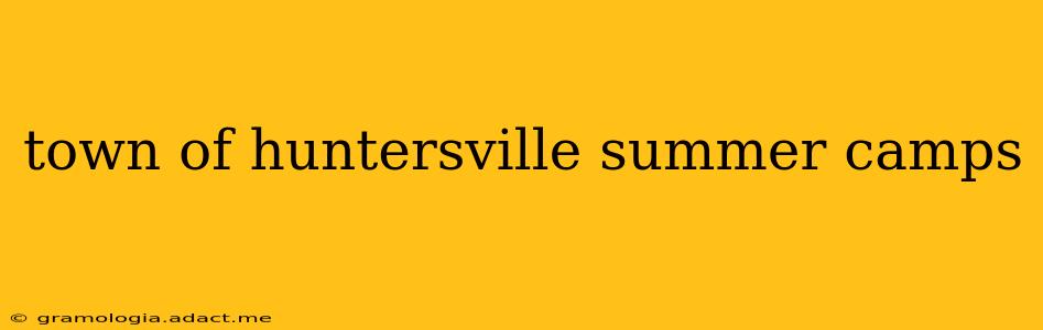 town of huntersville summer camps