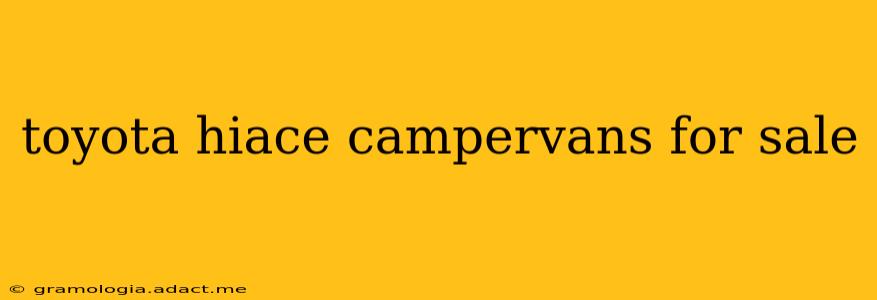 toyota hiace campervans for sale