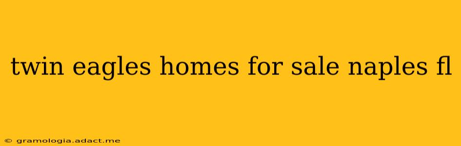 twin eagles homes for sale naples fl