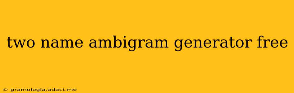 two name ambigram generator free