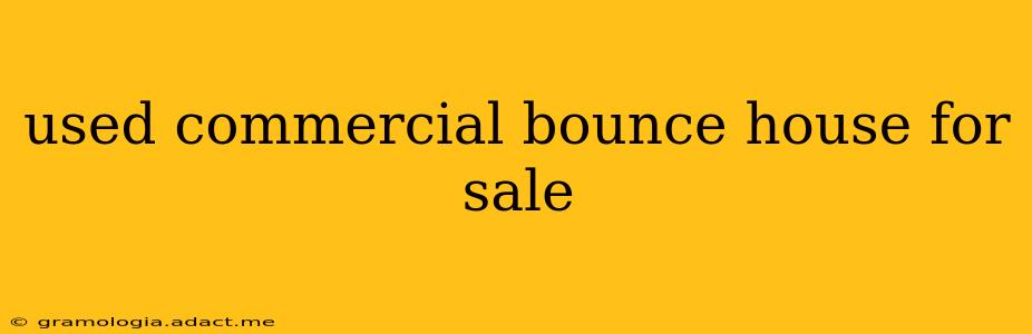 used commercial bounce house for sale