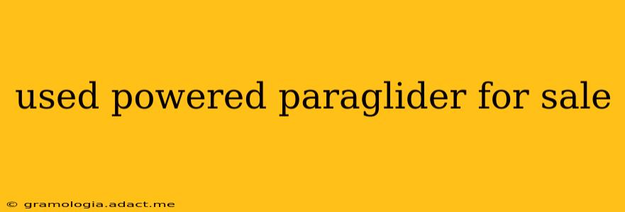 used powered paraglider for sale