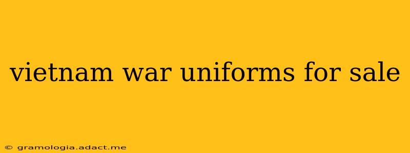 vietnam war uniforms for sale