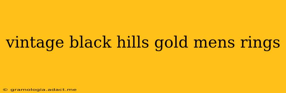 vintage black hills gold mens rings